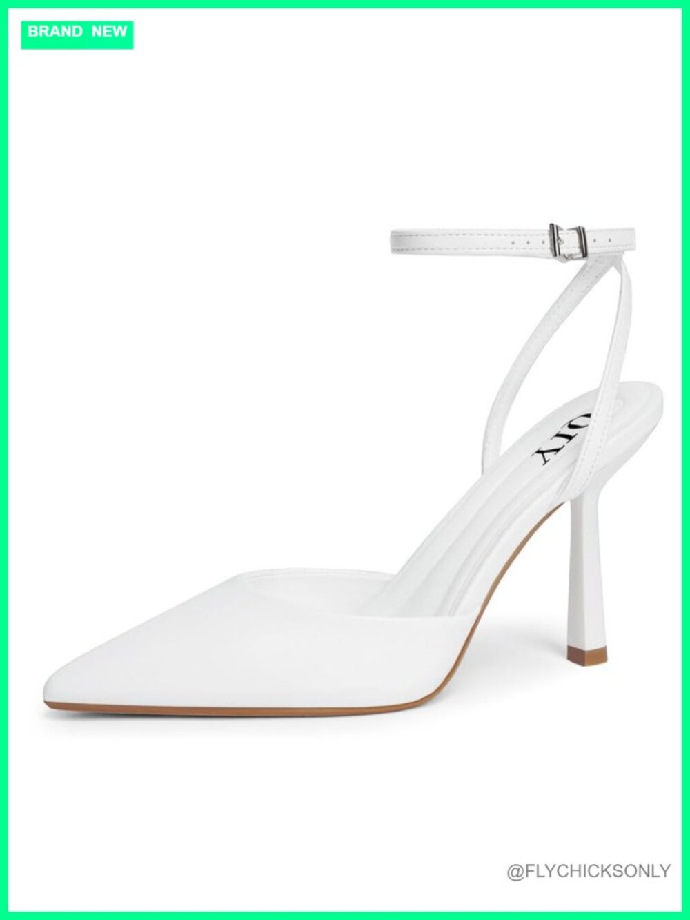 QIY Women's Closed Toe Heels Pump Faux Leather Stiletto Ankle Strap